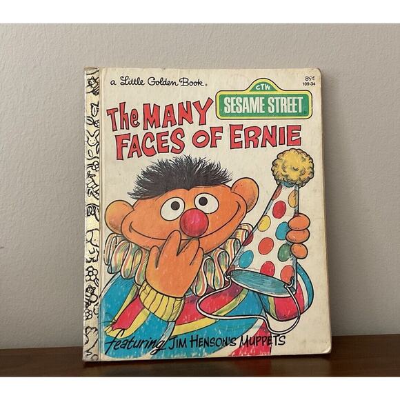 Vintage 1979 Sesame Street Jim Henson HC Little Golden Book-Many Faces Of Ernie - Picture 1 of 4